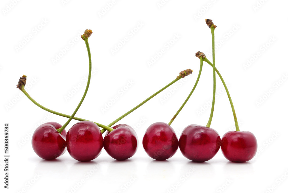 Poster row of ripe cherries.