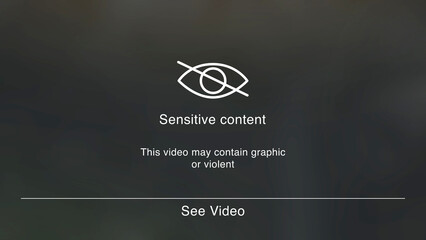 Sensitive Content with Blurred Video and Clicking Cursor to See the Video