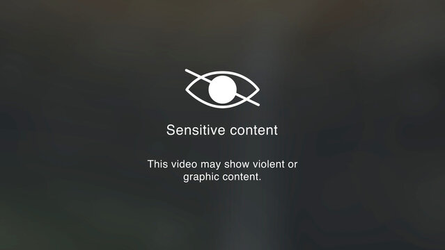 Sensitive Content and Graphic Violent Text with Blurred Image