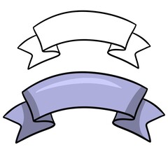 Wide light lilac ribbon, empty space for copying, pasting, vector illustration