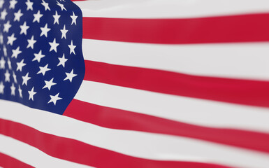 Fototapeta premium usa waving flag close up; 3d render; illustation;