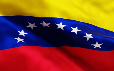venezuela waving flag close up; 3d render; illustation;