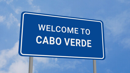 Welcome to Cabo Verde Road Sign on Clear Blue Sky