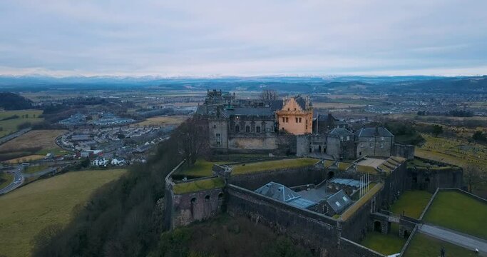 Aerial view of Stirling Castle, Ancient Scotland