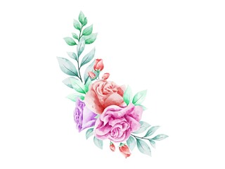 Flower Arrangement Watercolor. Flower Arrangement for Invitation Card