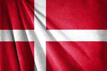 Denmark flag on towel surface illustration with