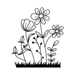 Flower outline icon design template ilustration vector