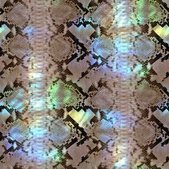 Realistic Detailed Snake Texture Seamless Pattern Stylish Trendy Fashion Colors Reptile Skin Python Surface
