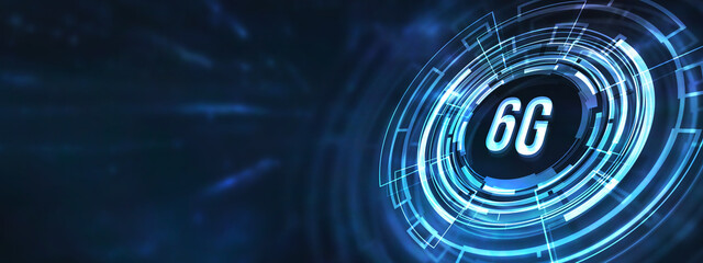 Internet, business, Technology and network concept. The concept of 6G network, high-speed mobile Internet, new generation networks. 3d illustration.