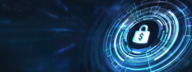 Internet, business, Technology and network concept. Cyber security data protection business technology privacy concept. 3d illustration