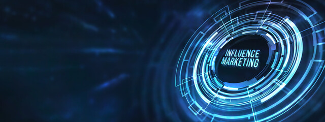 Internet, business, Technology and network concept. Influencer marketing concept. 3d illustration.