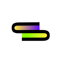 Colorful U, I, T, S, V, Z, F, N alphabet initial letter configuration icon, illustration, and logo vector