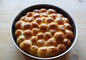 baked danube savory cake ready to eat on wooden table