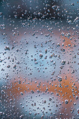raindrops on the window in rainy days, abstract background