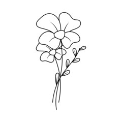 Obraz na płótnie Canvas Flower outlineicon design ilustration template vector