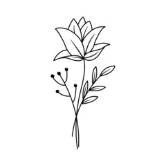 Flower outlineicon design ilustration template vector