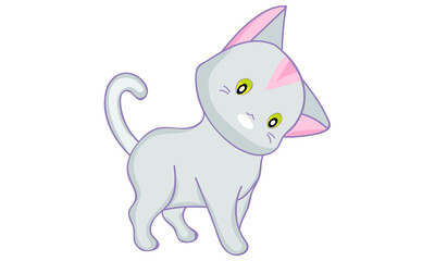 funny cat illustration vector
