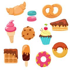 Collection Of Tasty Dessert Icons
