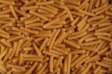 Italian dry pasta in the form of empty corrugated tubes