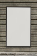 Blank Poster frame / Billboard / Display on a wood plank wall - Mockup 