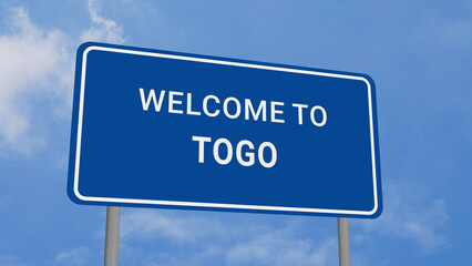 Welcome to Togo Road Sign on Clear Blue Sky 