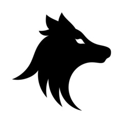 Wolf head icon design ilustration template vector