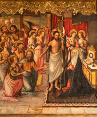 VALENCIA, SPAIN - FEBRUARY 14, 2022: The painting of Apparition of Jesus after resurrection  on the...