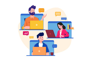 Business Activities Illustration concept. Flat illustration isolated on white background