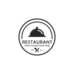 Restaurant simple flat logo design