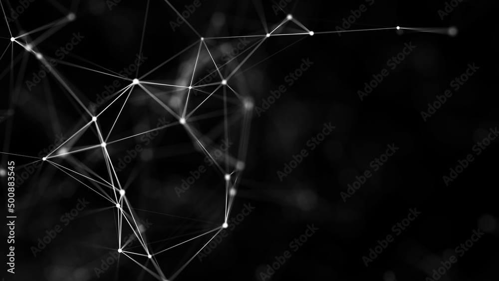 Poster abstract geometric background with connecting points and lines. abstract black digital background. n