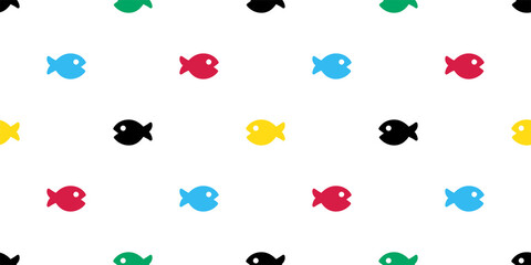 fish Seamless pattern vector tuna salmon cartoon shark pet dolphin whale sea ocean repeat wallpaper tile background gift wrapping paper animal illustration doodle design scarf isolated