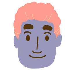 happy smile confidence face head icon nonbinary people illustartion hand drawing cartoon