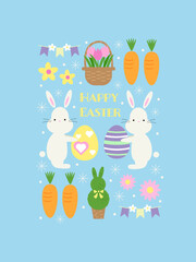 イースターのイラストのグリーティングカード