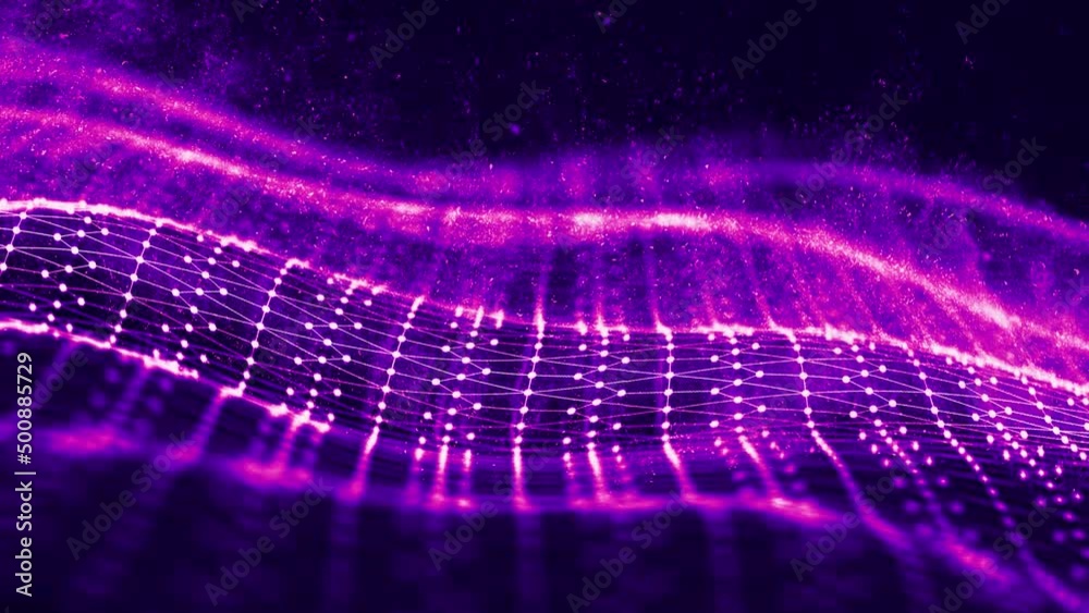 Canvas Prints wave abstract purple wave animation. seamless loop 4k. purple technology background.