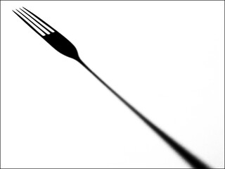 Fototapeta na wymiar fork shadow on white