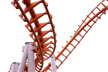 Roller coaster on white background