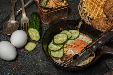 Still life food- delicious fried eggs