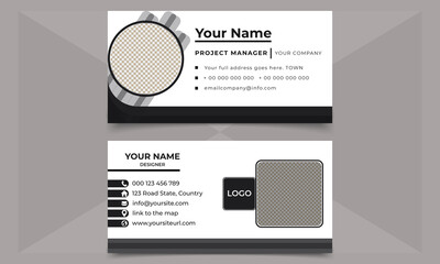 Electronic email signature template in vector design. creative email signature abstract templates with an author photo place.