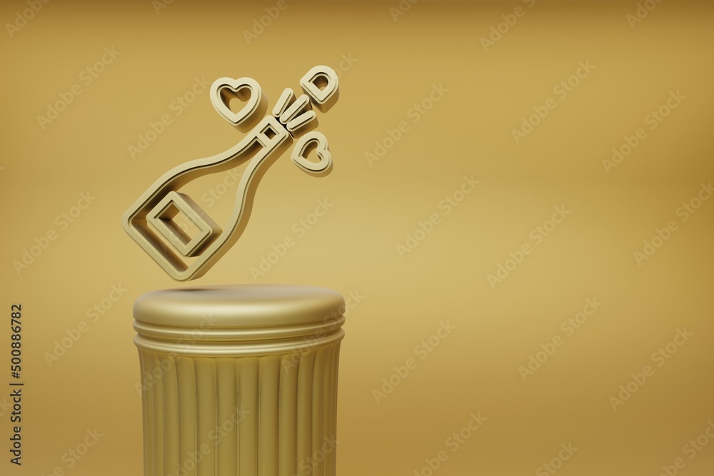 Aufkleber beautiful illustrations golden champagne symbol icons on a golden column and wonderful background. 3