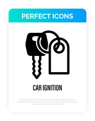 Car key thin line icon. Vector illustration.