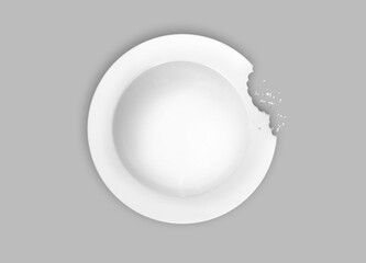 nothing to eat - empty bite off plate 