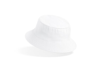 Blank white bucket hat mockup, no gravity