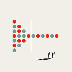 Business and technology data analysis vector concept. Symbol of management, processes. Minimal illustration.