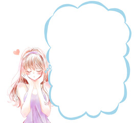 うっとりしている女性　吹き出し