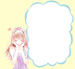 うっとりしている女性　吹き出し