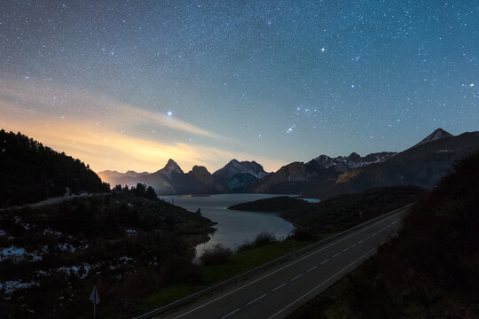 Astro landscape at ria&ntilde;o reservoir in Spain