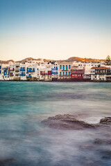 Little Venice seafront in Mykonos, Greece.