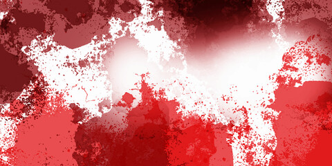 Red paint on a wall Texture of a concrete wall with cracks and scratches which can be used as a background.  Full frame Splattered Red Paint Over White Background tuxture.
