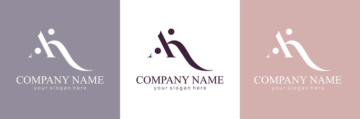 AK letter monogram. Elegant luxury KA logo. Calligraphic style. Vector design. Luxurious linear creative monogram.