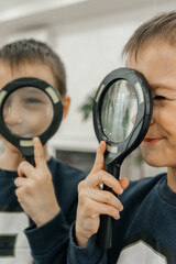 person with magnifying glass